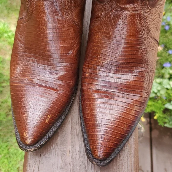 Vintage Dan Post Teju Lizard and Leather Size 7.5 - Picture 8 of 12